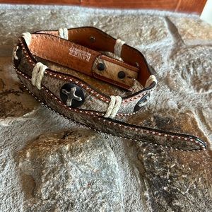 Western cow hide and cross Concho belt size 34